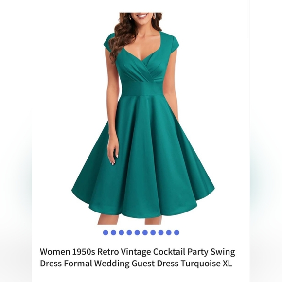 Bbonlinedress Retro Vintage 1950's Swing Style Dress Green 3xl NWOT - Picture 12 of 12